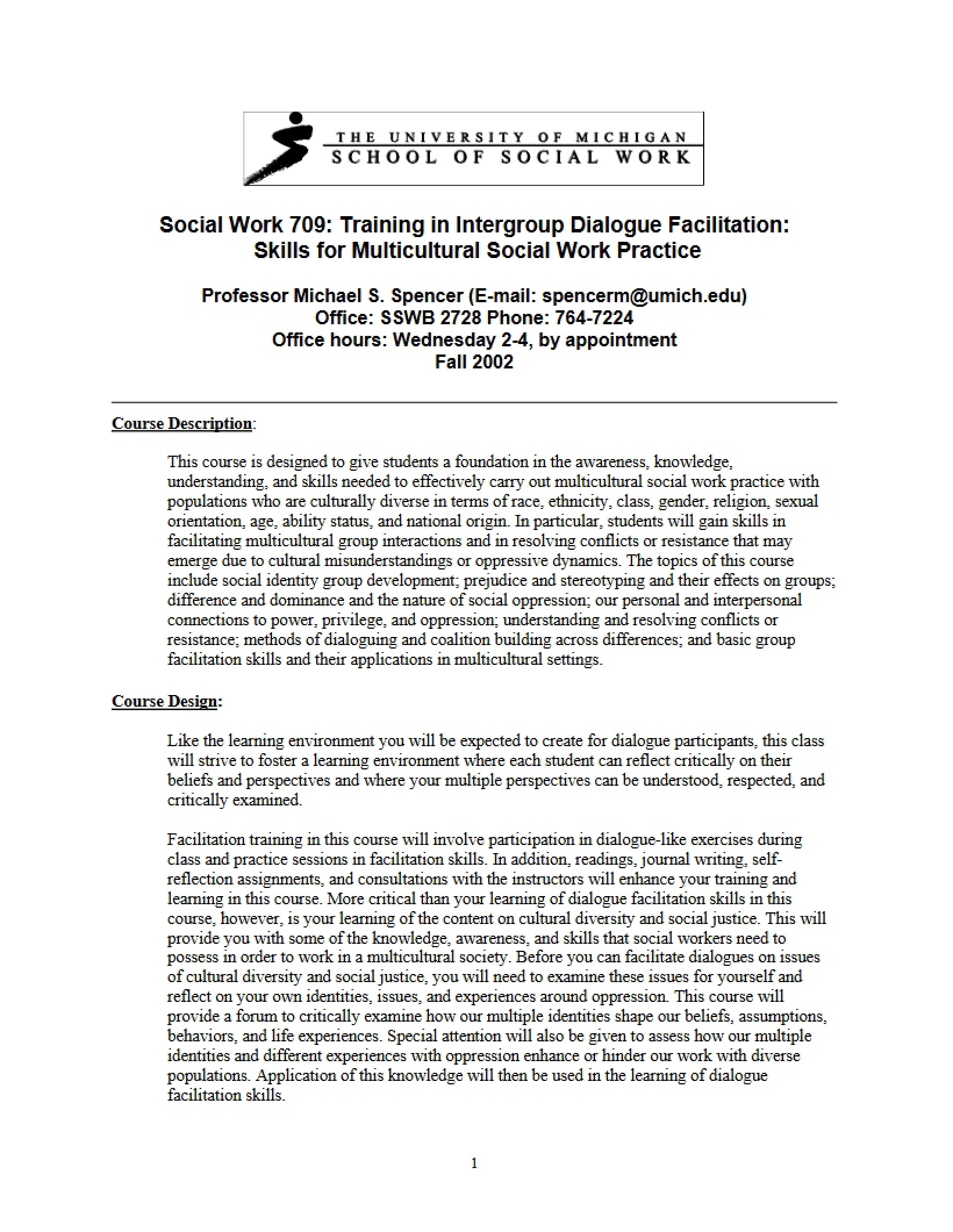 Facilitation of Intergroup Dialogue Lecture Notes
