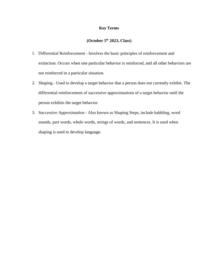 Key Terms for 10-5 Class