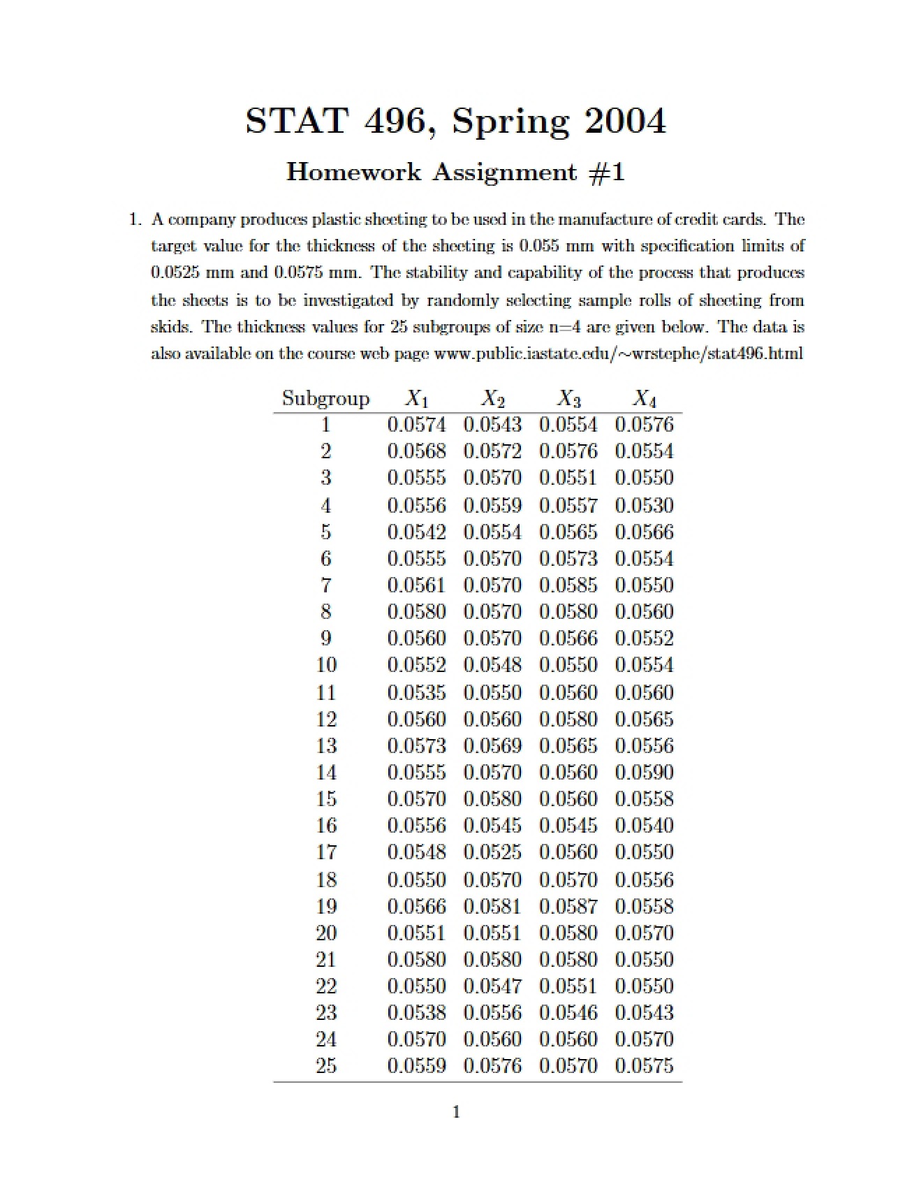 First Homework Assignment in Applied Statistics