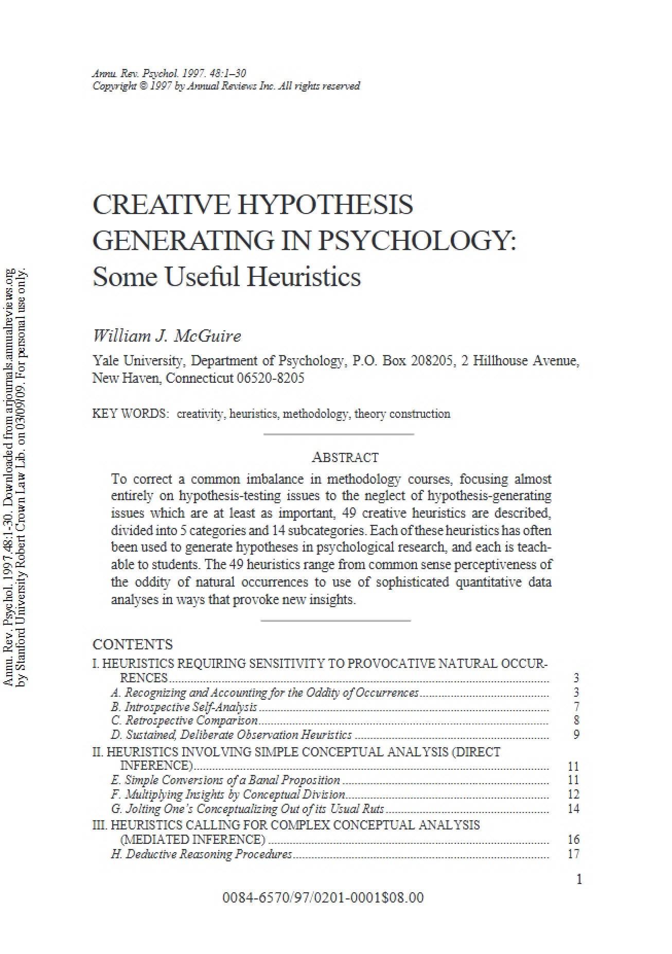 Introduction to a Creative Hypothesis
