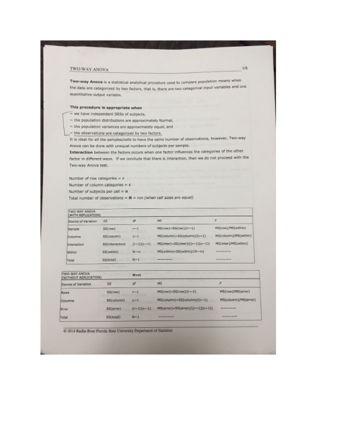 Analysis of Variance (Two-Way)