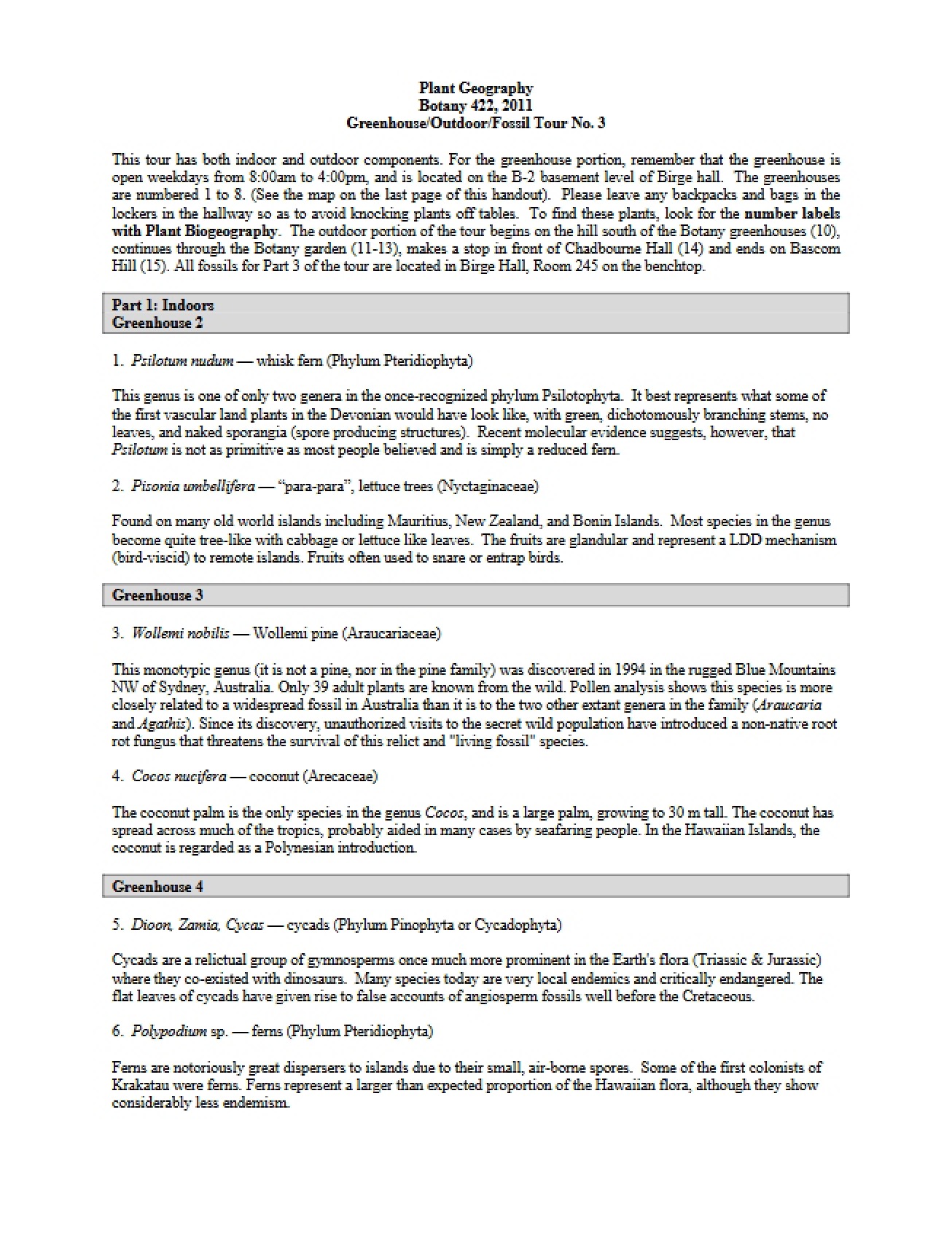 Study Notes for Botany 422