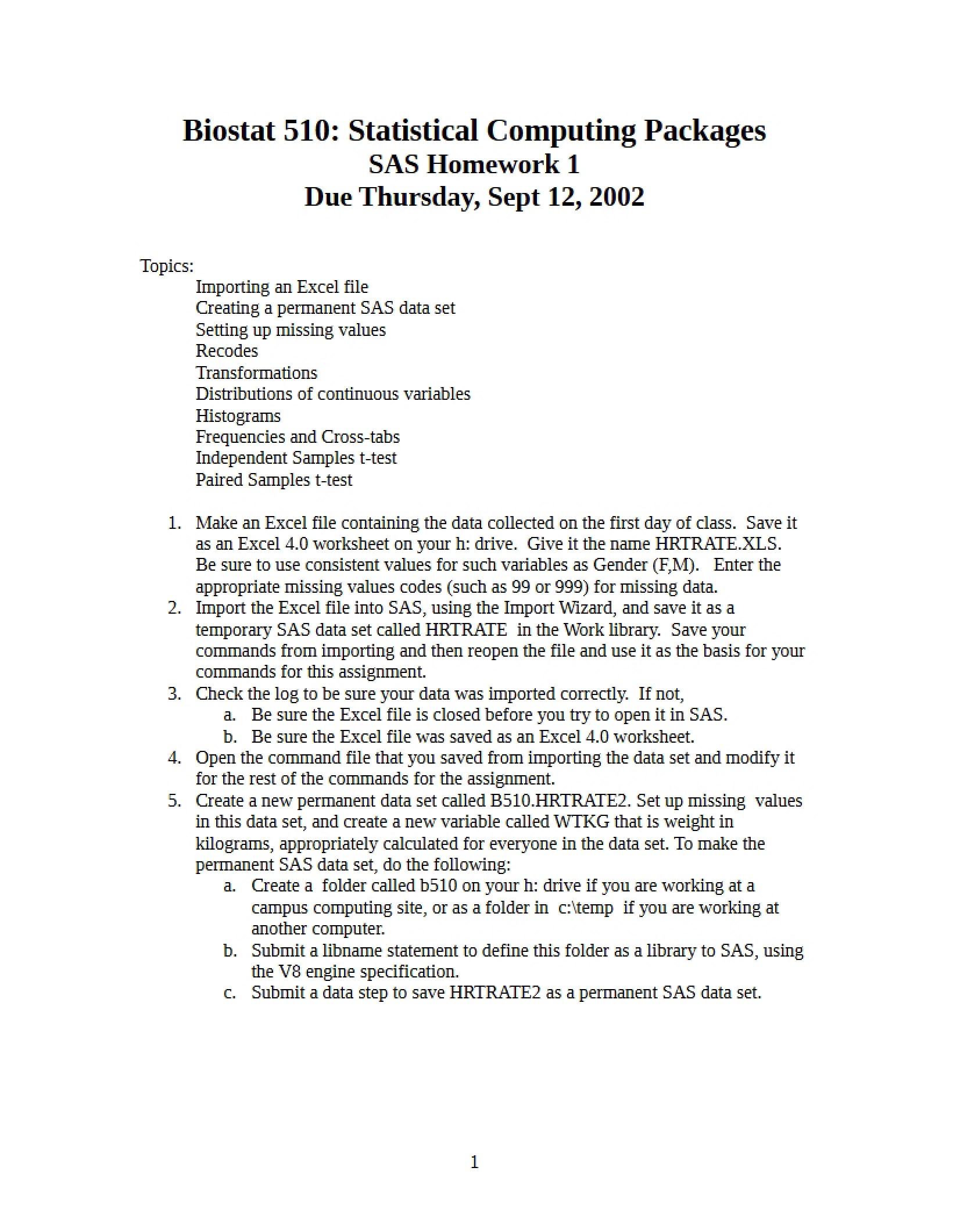 Statistical Packages for Computing