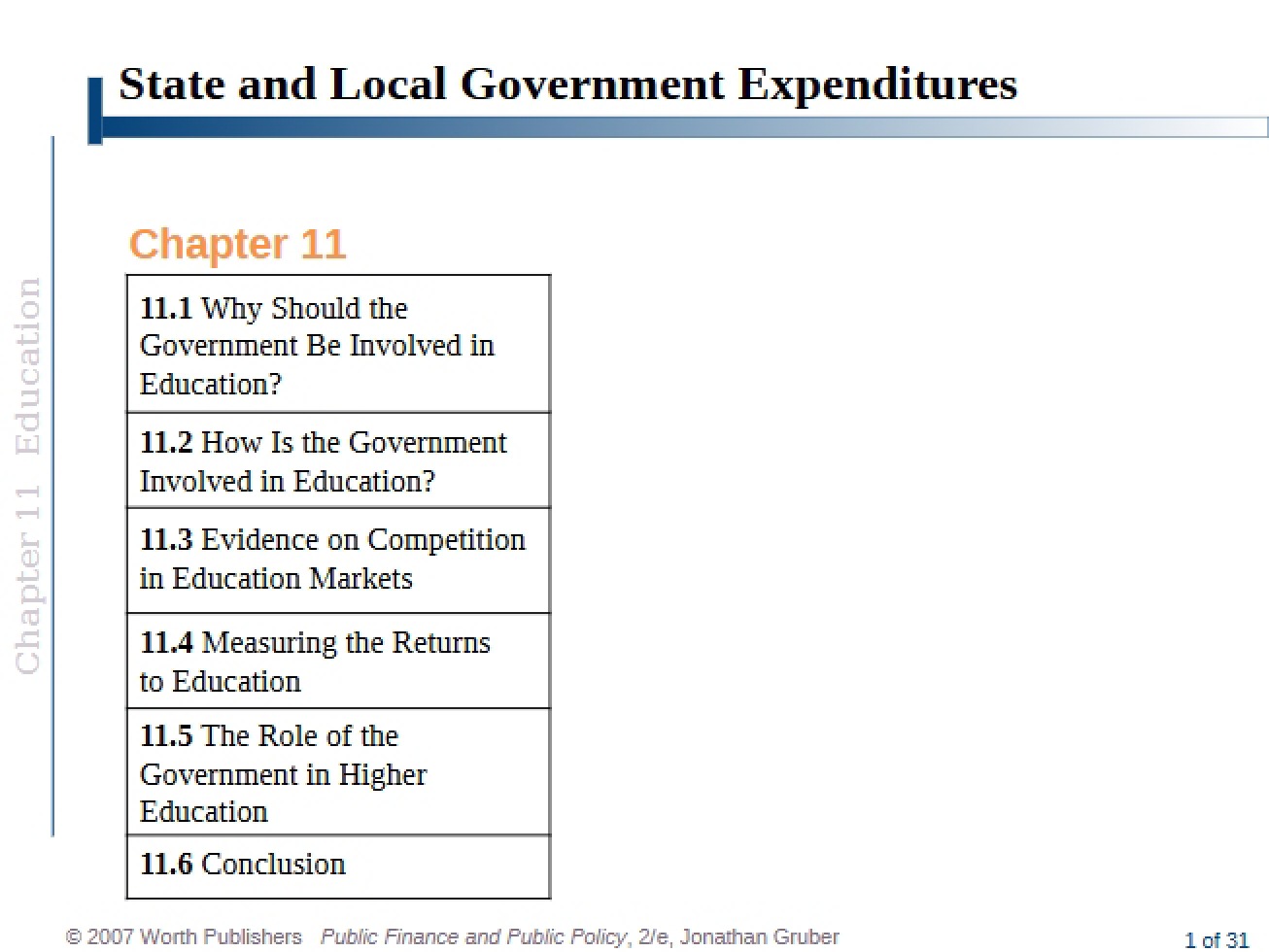 Expenditures of Local and State Governments