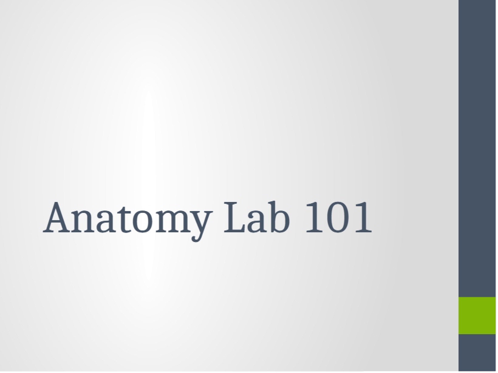 Presentation for Lab 101