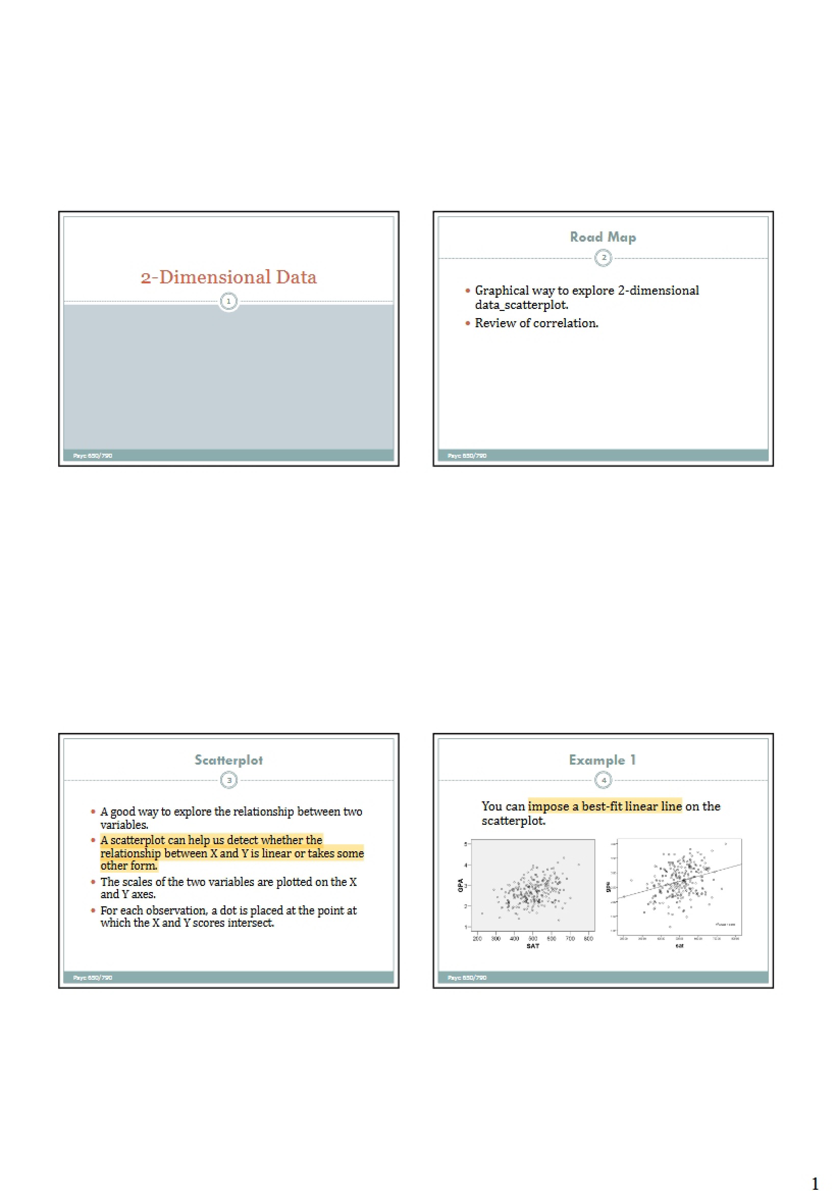 Notes on 2-Dimensional Data (MR4)