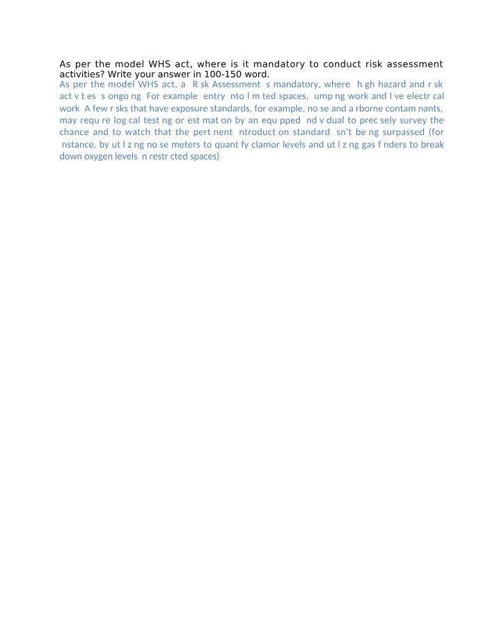 Work Health and Safety (WHS) Notes