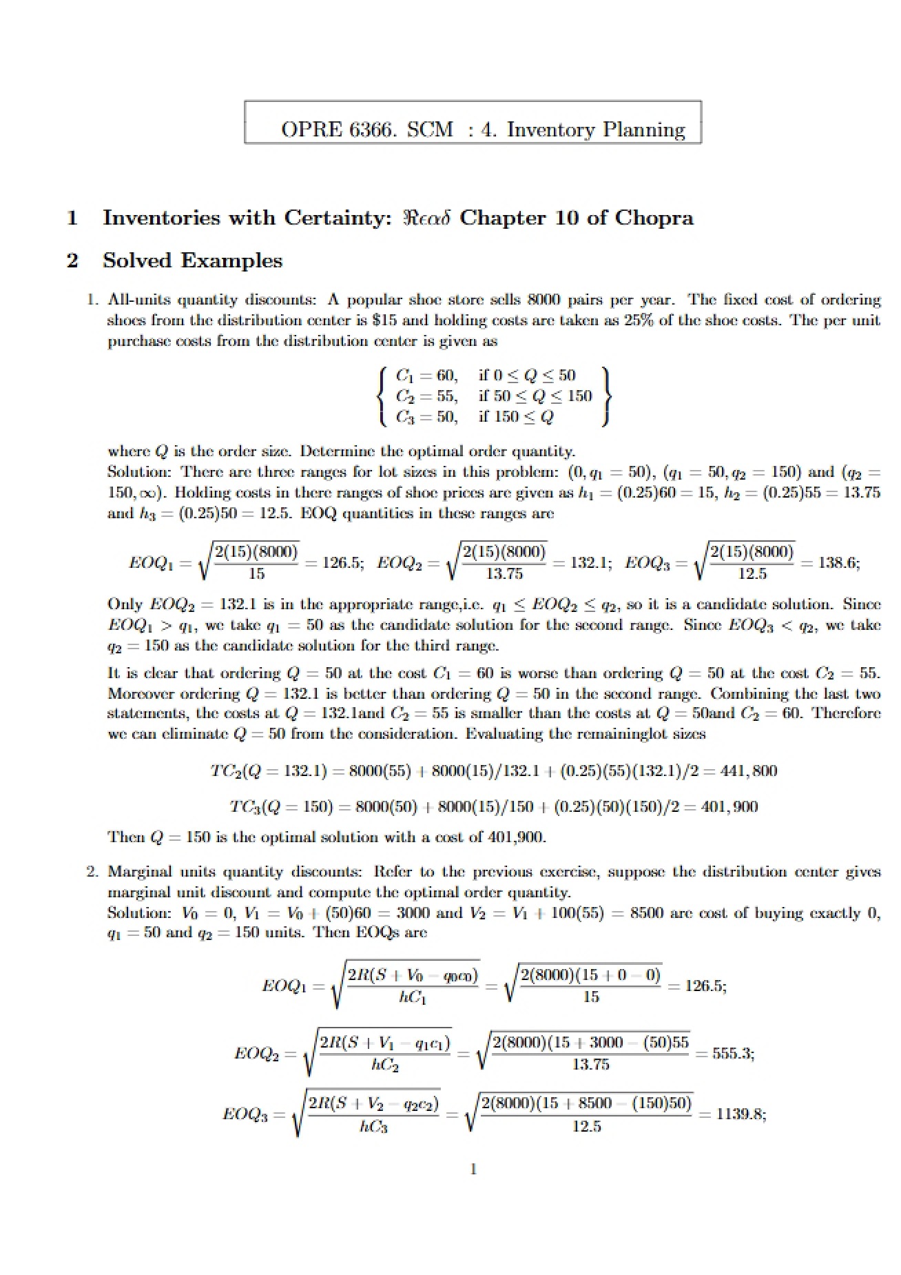Global Supply Chain Lecture Notes