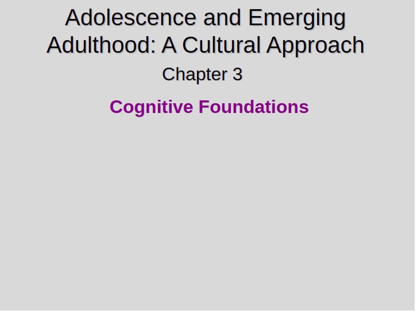 Foundations of Cognition