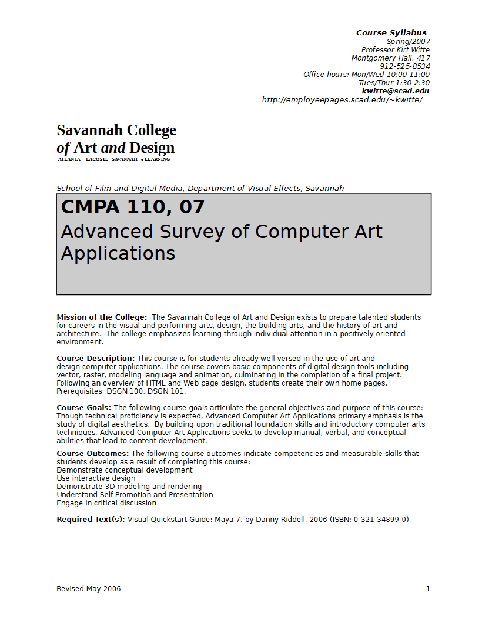 Section 07 Course Syllabus