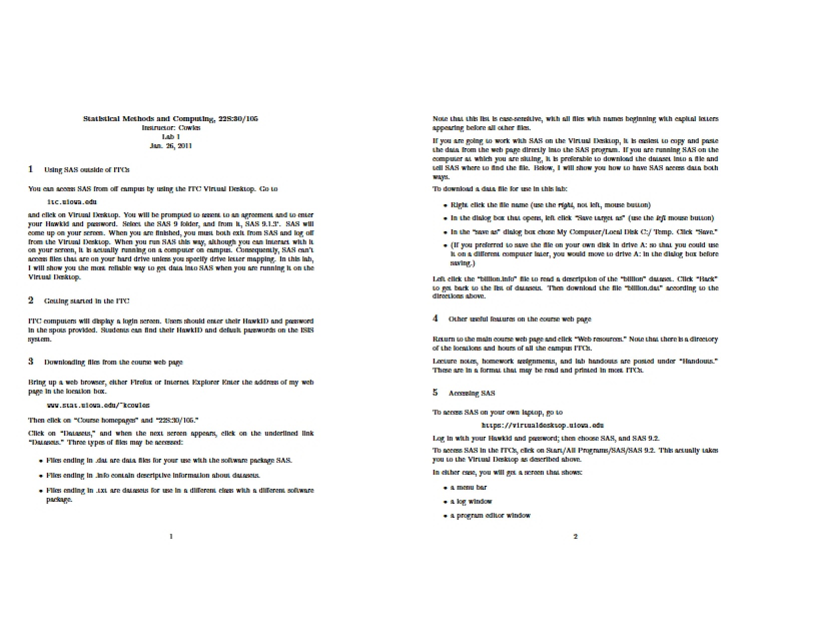 Computing and Statistical Methods (6)