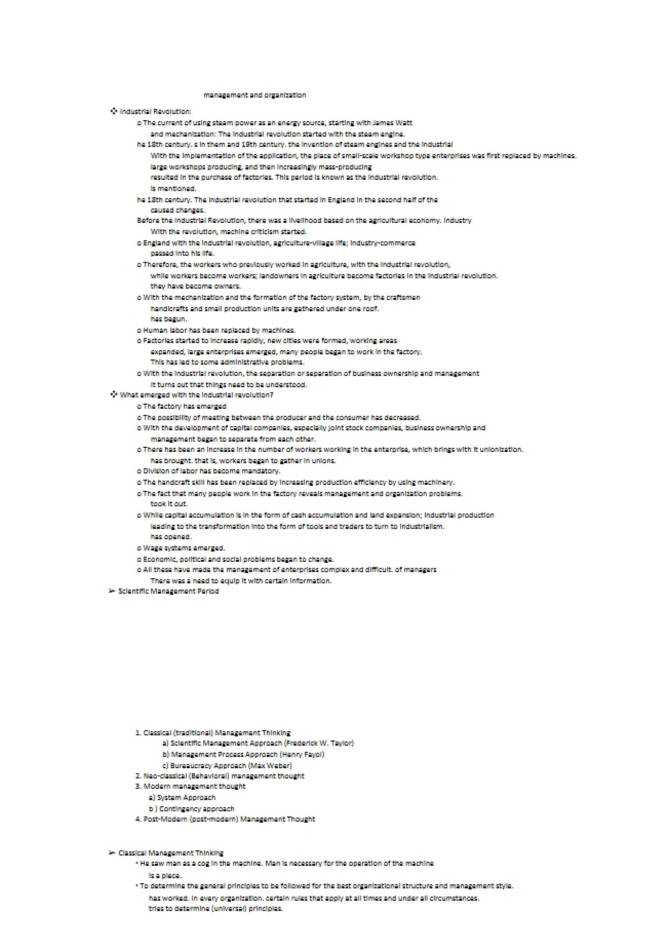 Scientific Management Approach (Industrial Revolution)