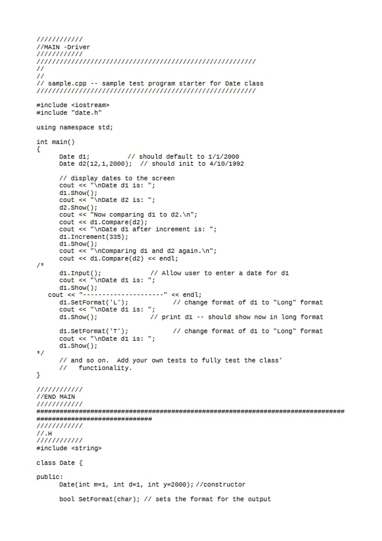 First Set of Notes for Object Oriented Programming