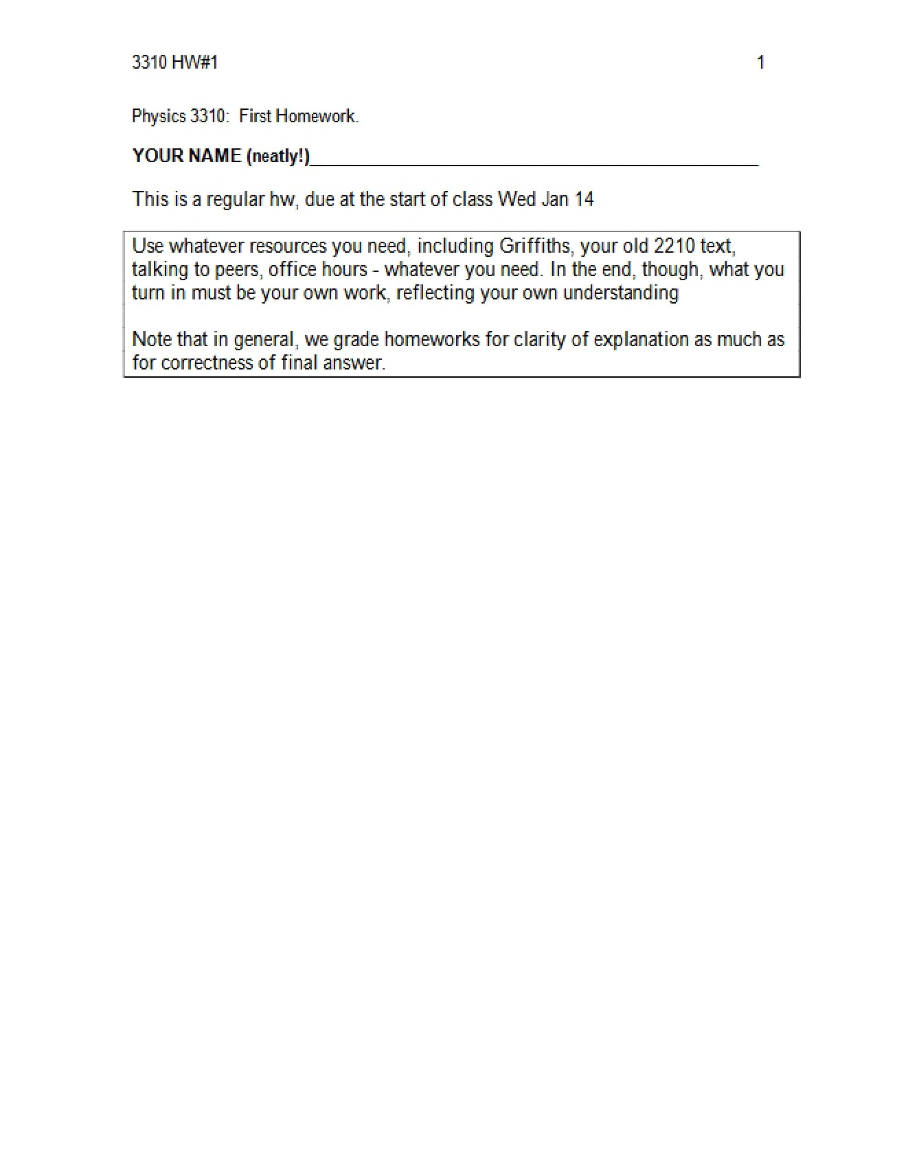 Homework Assignment Number One