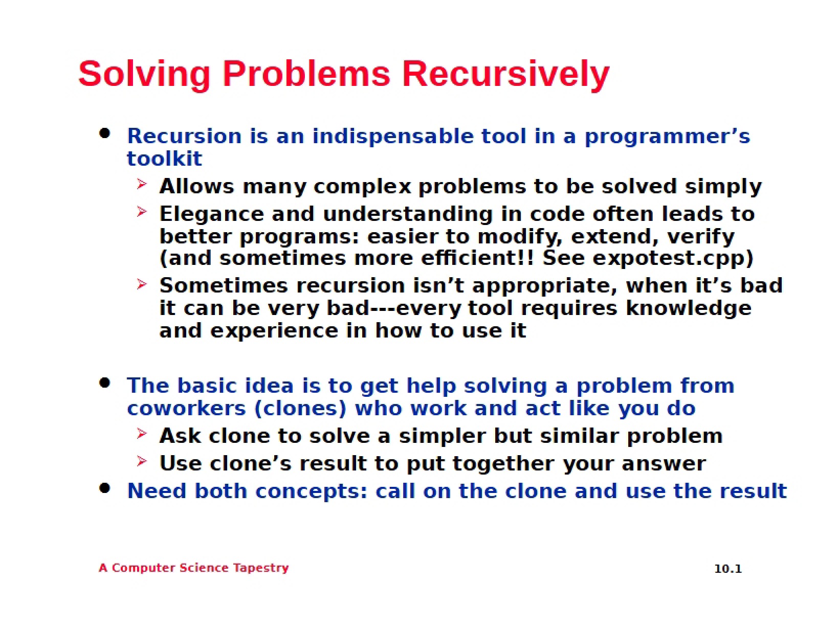 Recursion for Problem Solving