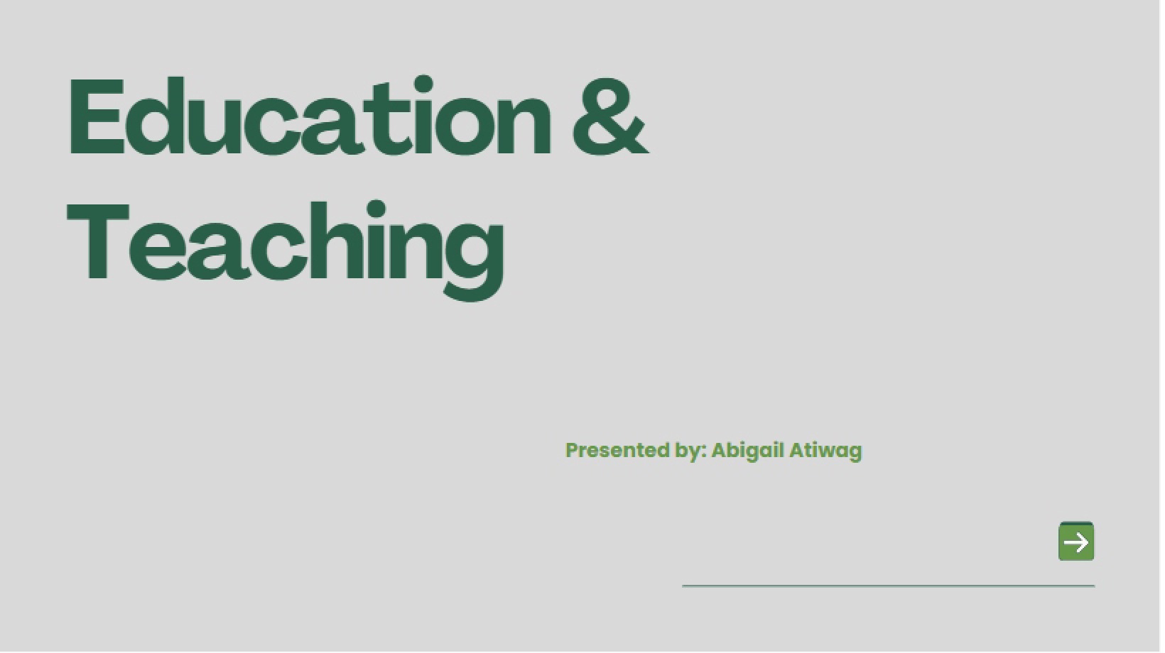 Education and Teaching