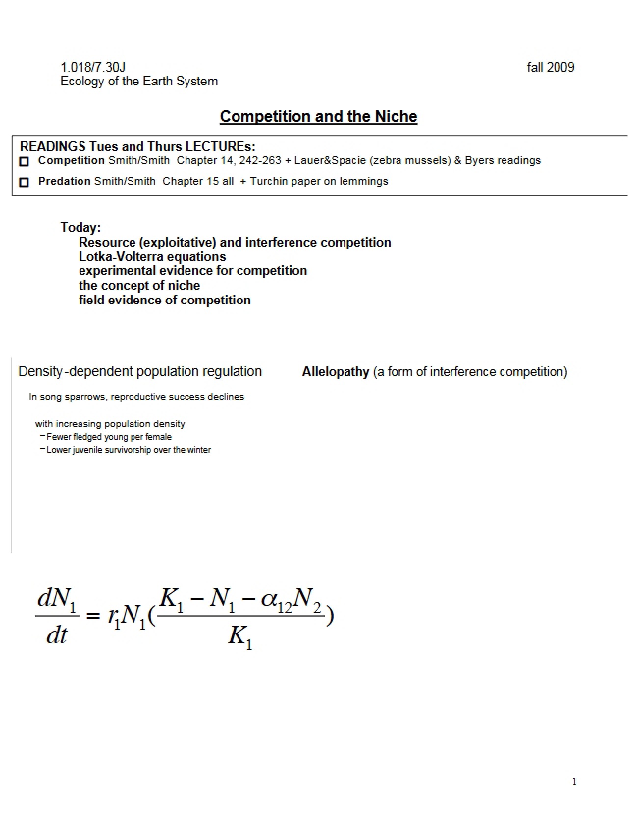 Niche and Competition