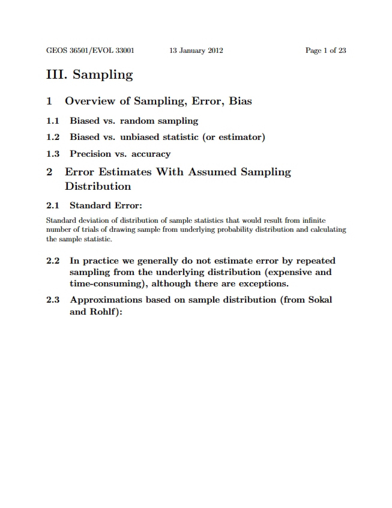 Overview of Sampling Techniques