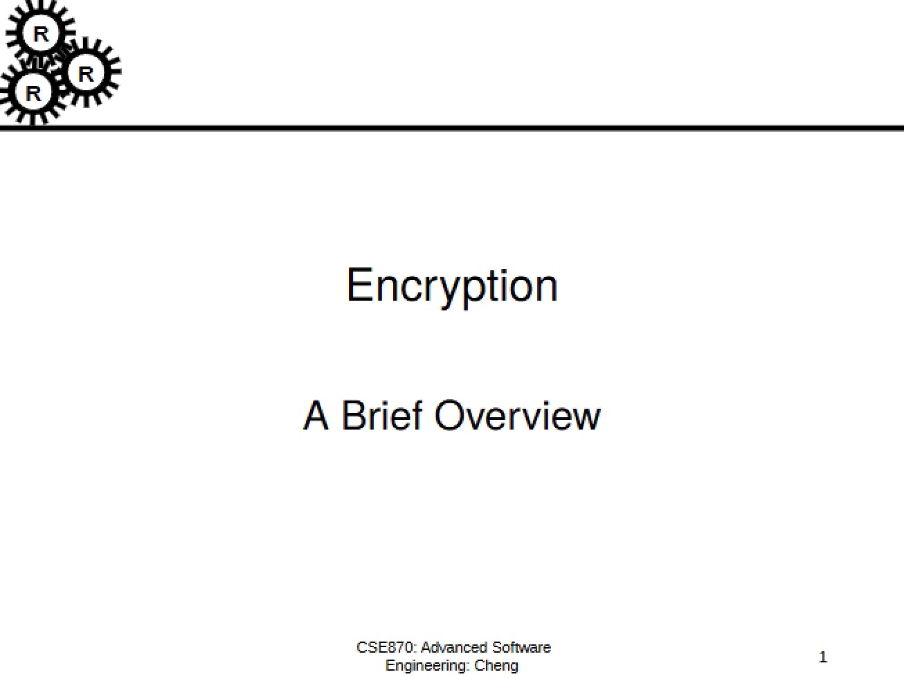 Encryption Overview - ADVANCED SOFTWARE ENGINEERING