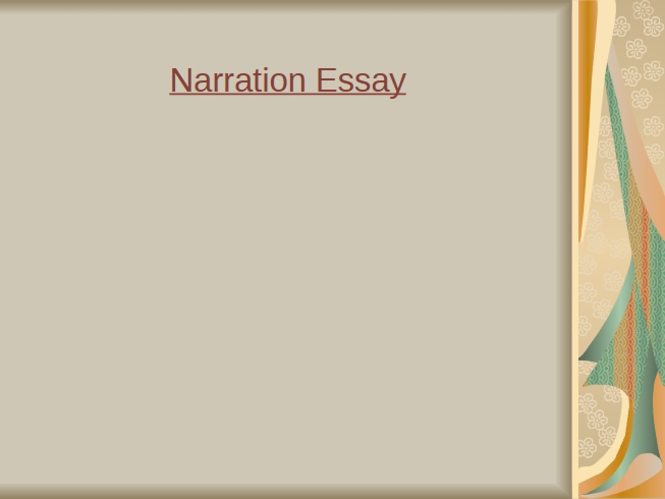Essay Writing Narration