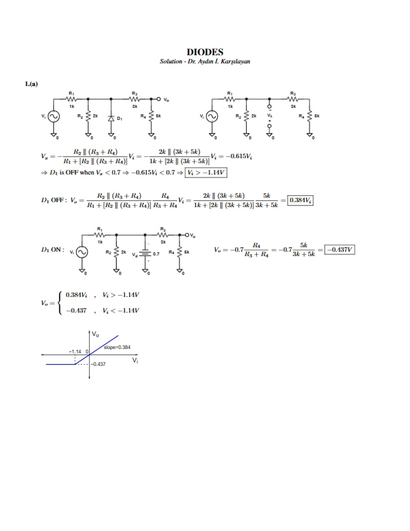 Third Set of Solutions for an Electronics Exam