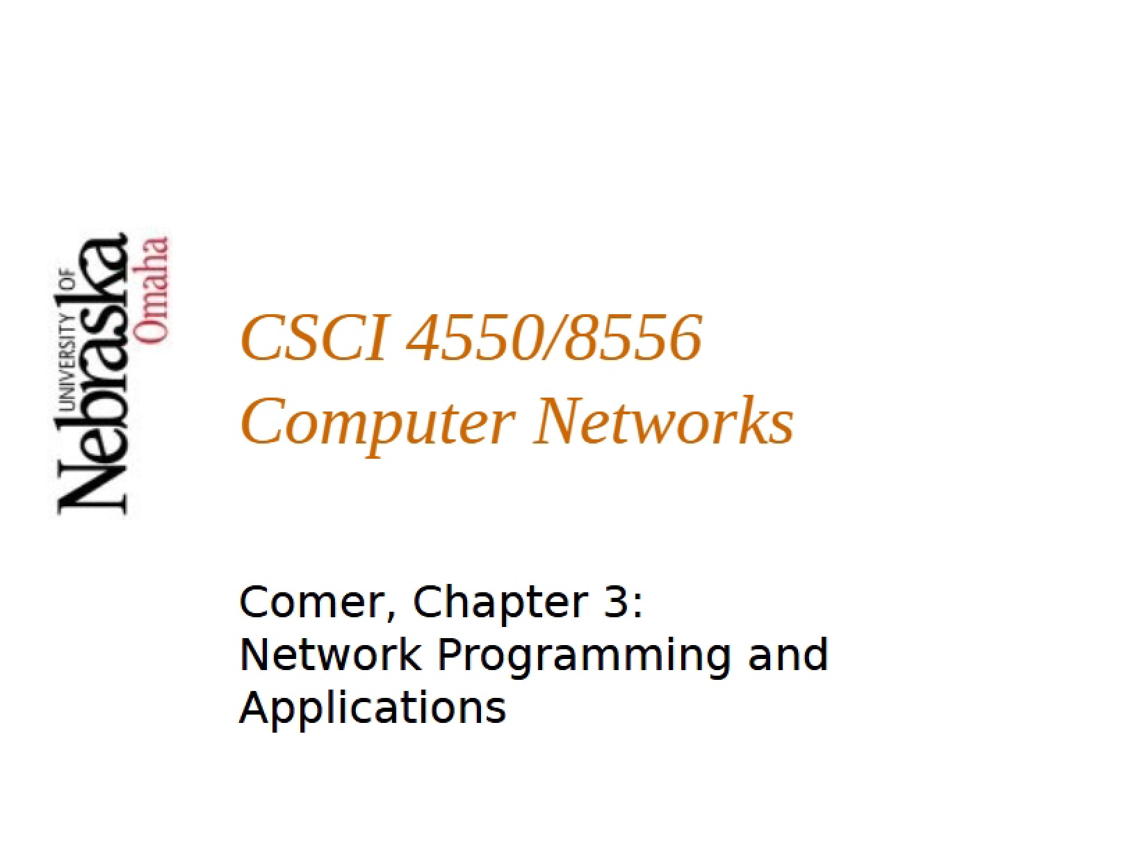Applications and Programming for Networks