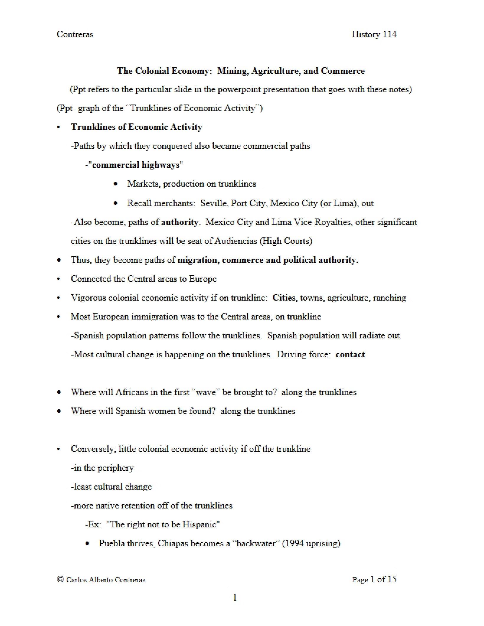 Commerce, Agriculture, and Mining The Colonial Economy