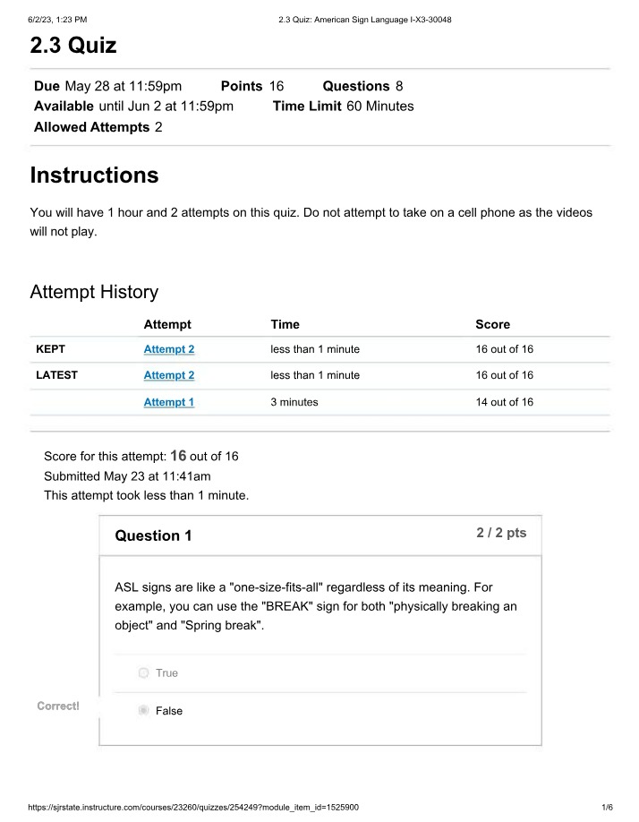 ASL 1140 Quiz