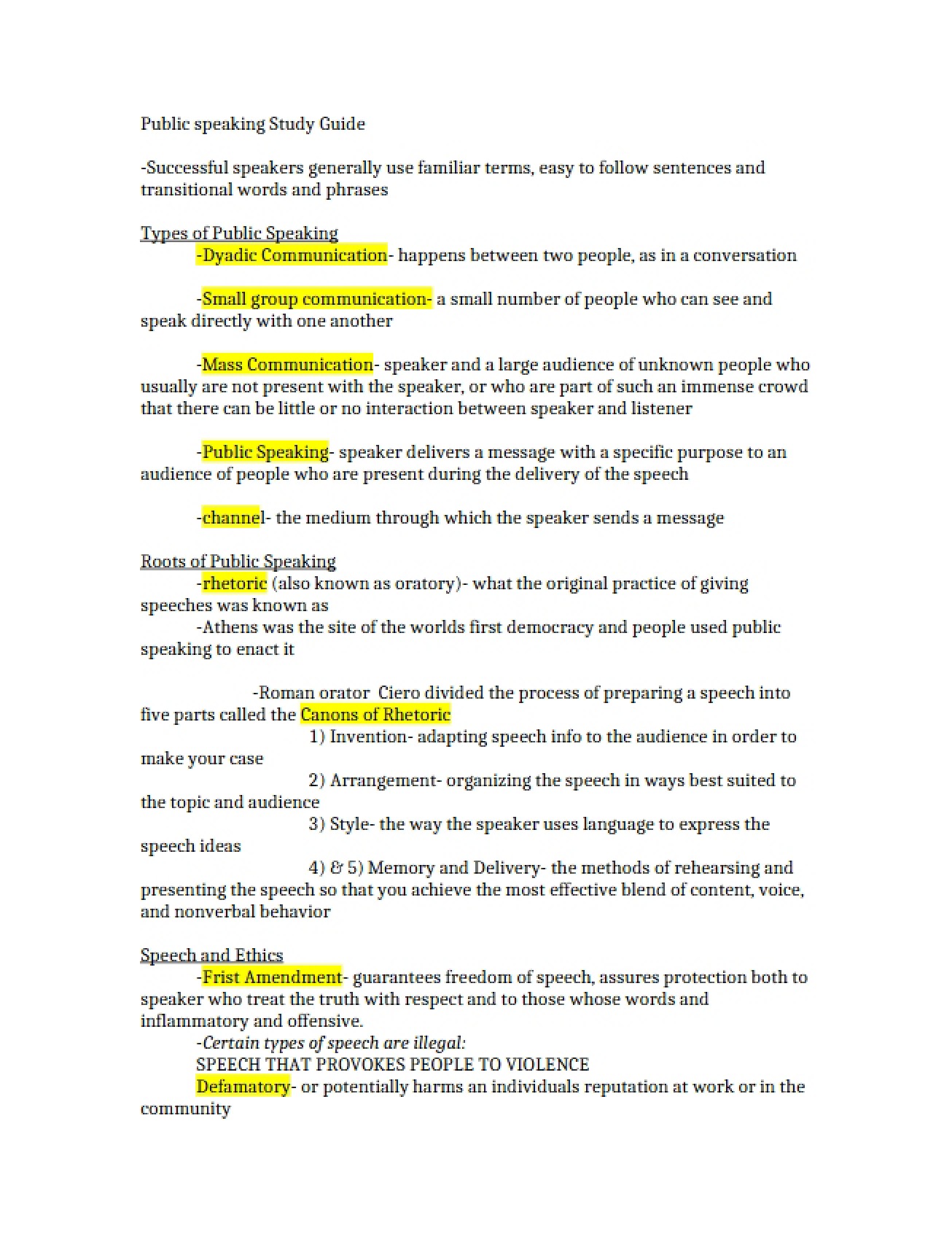 Public Speaking Basics