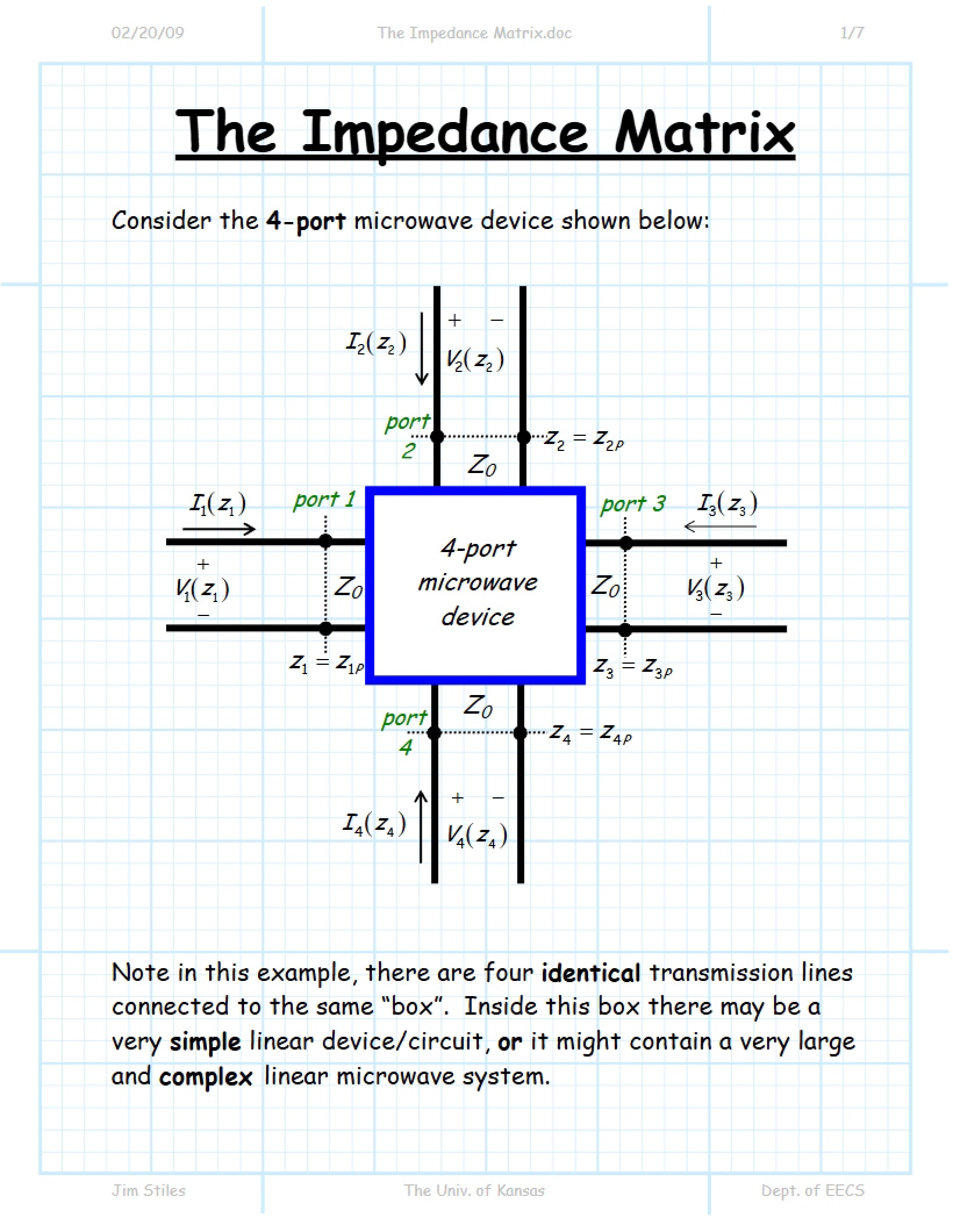 Matrix of Impedance