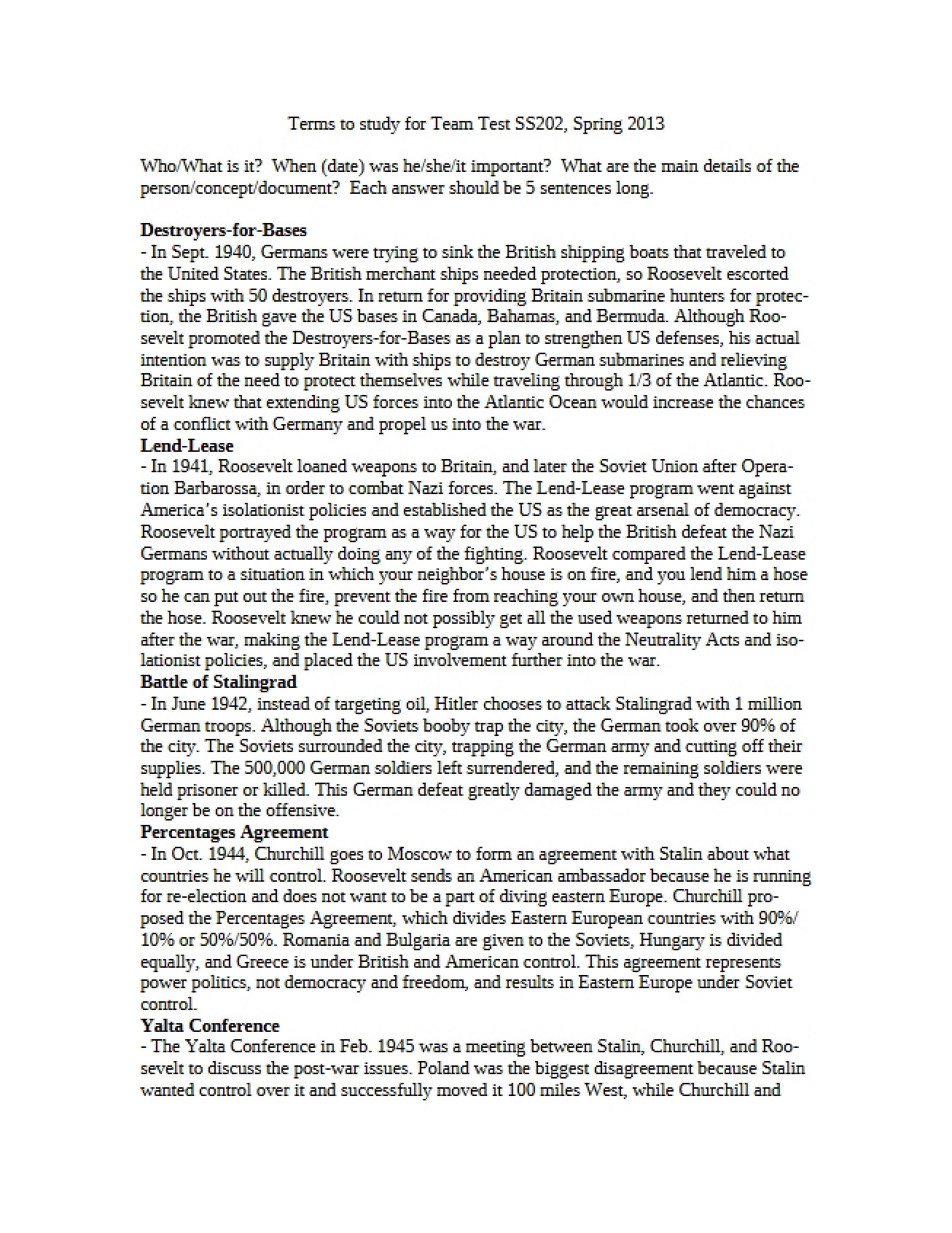 Key Terms for US Response to Revolutions