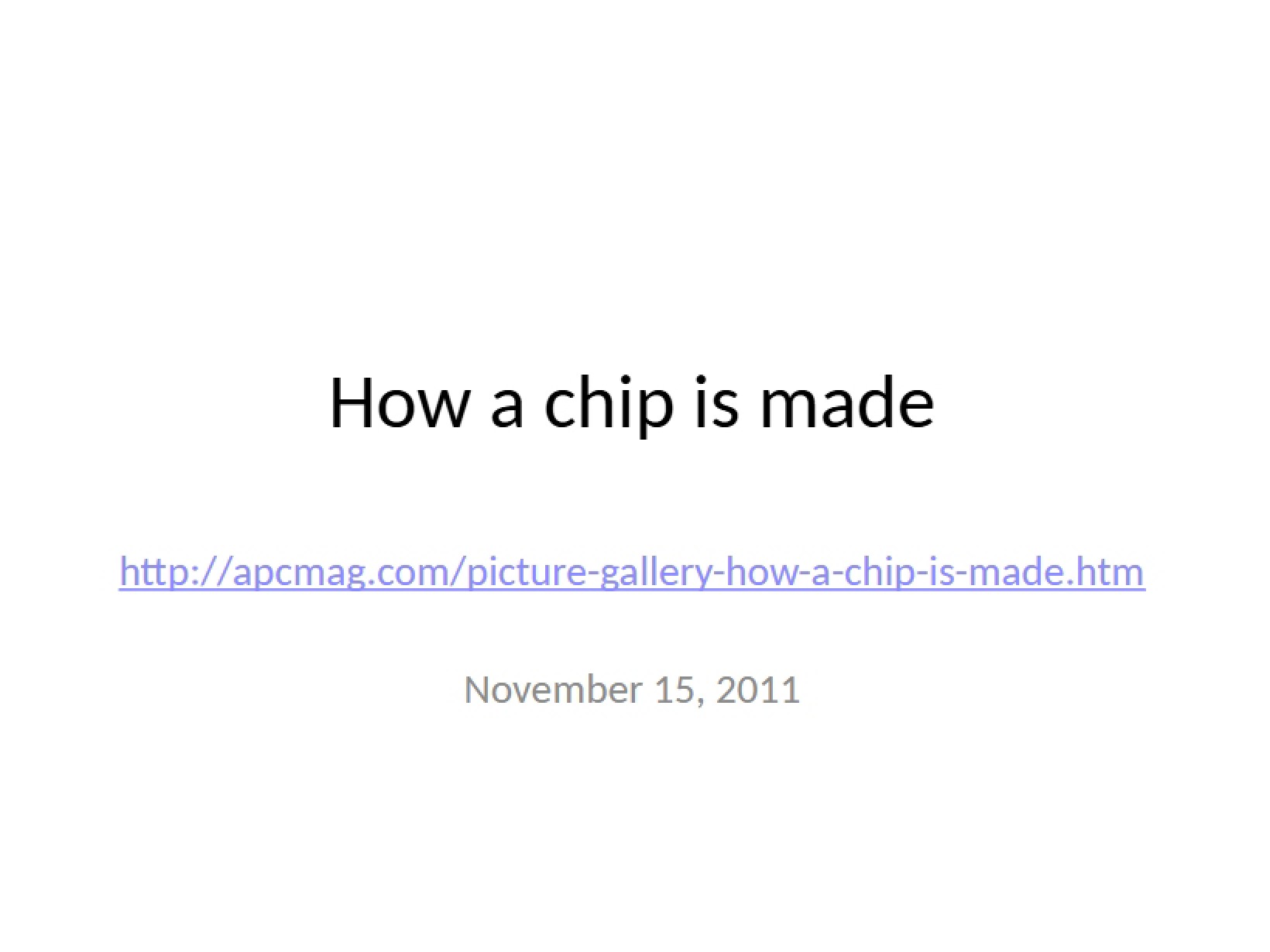 Chip Manufacturing Process