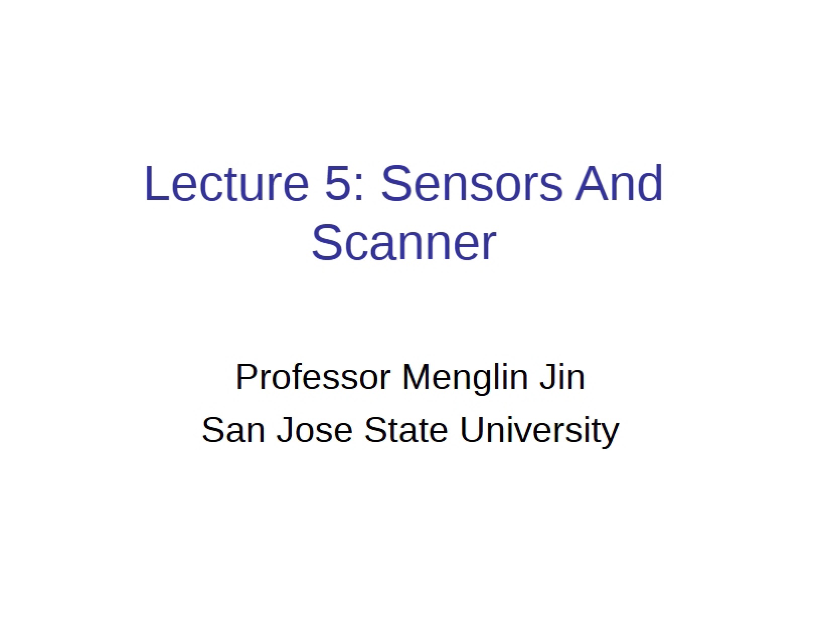 Remote Sensing Sensors