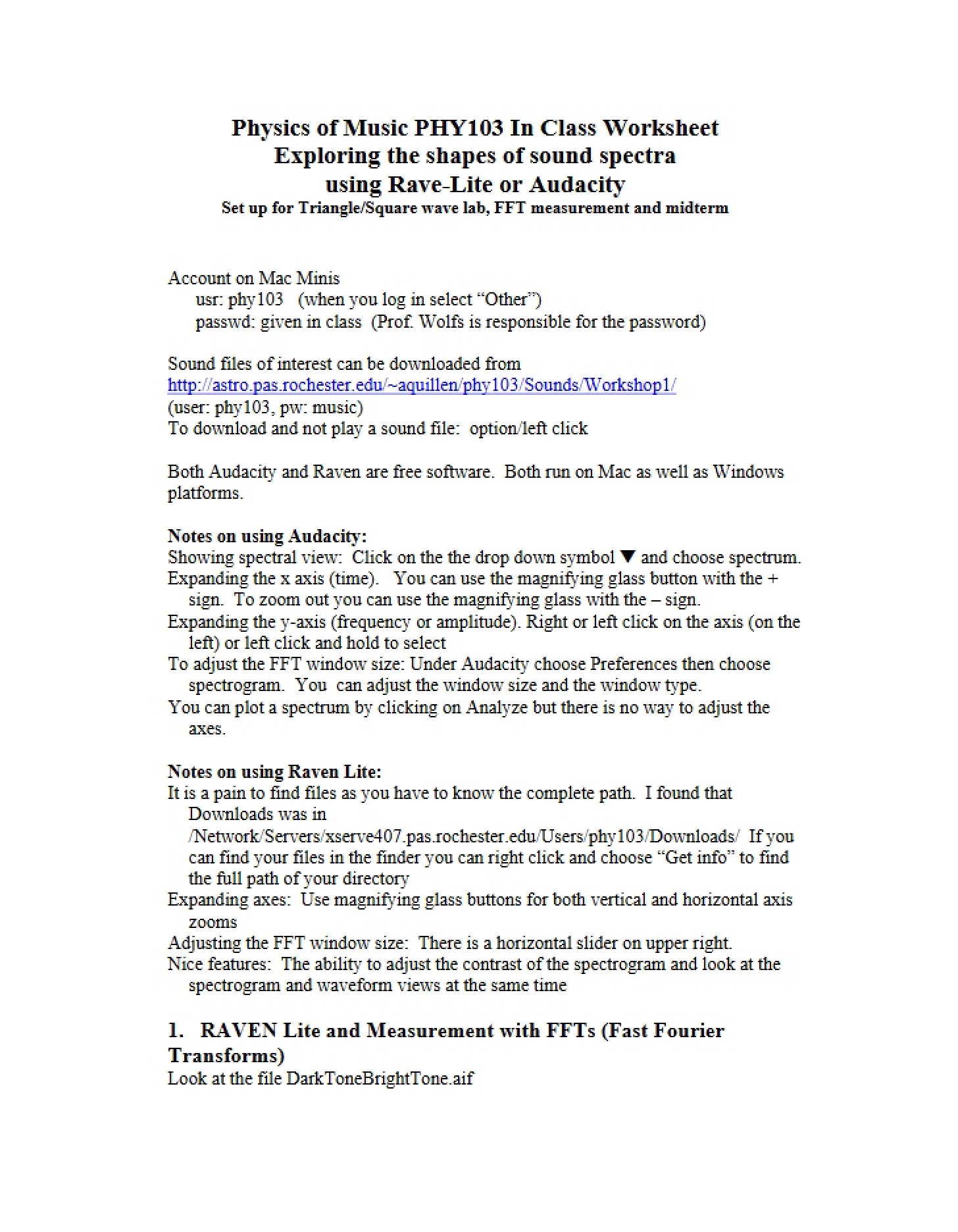Sound Spectra Shapes Exploration Worksheet