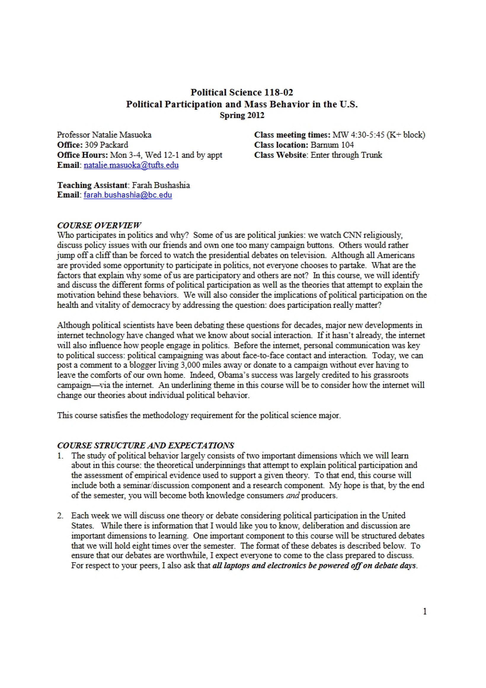 Information, Technology, and Political Power Syllabus