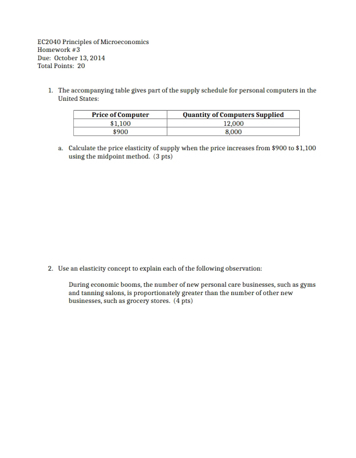 Homework 3 (Micro)