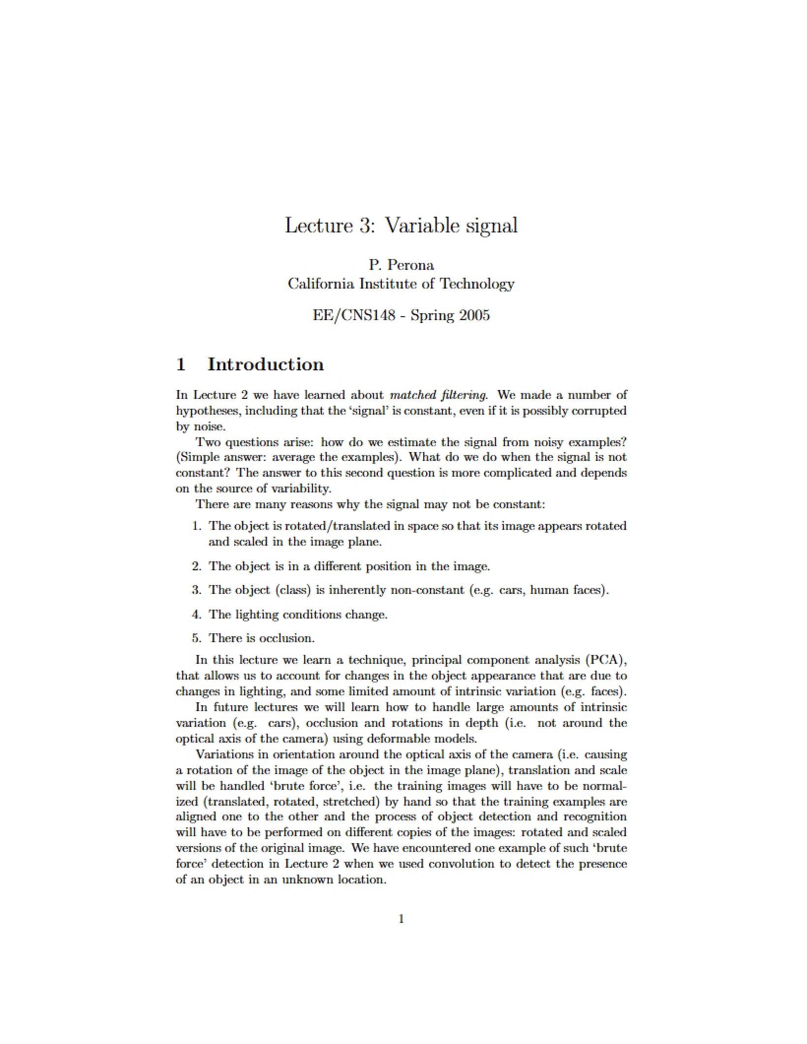 Signal Variability