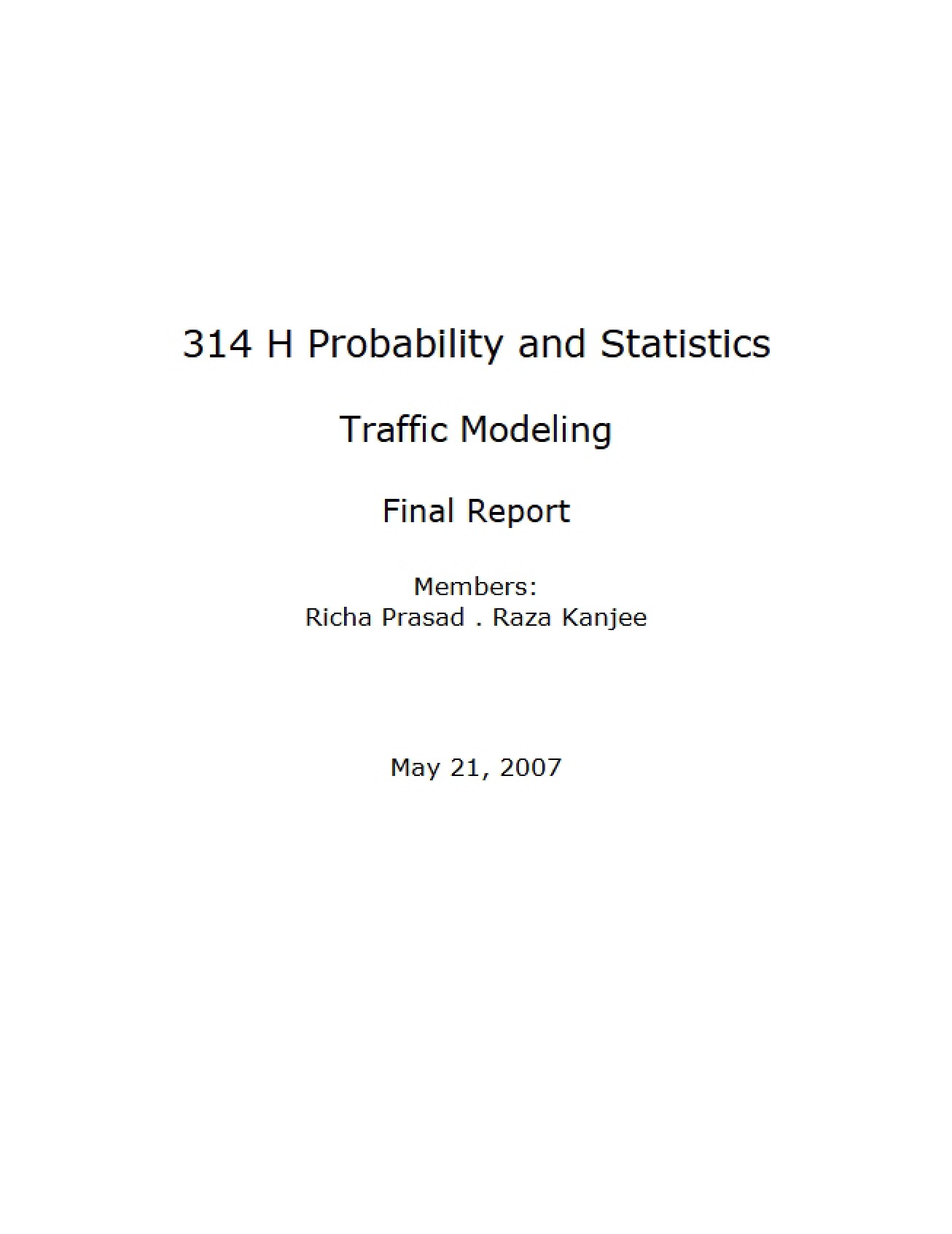 Modeling Traffic