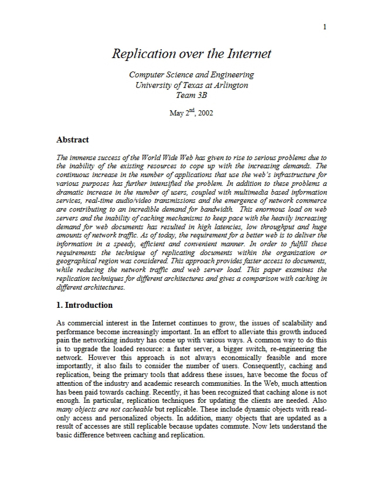 Internet Replication