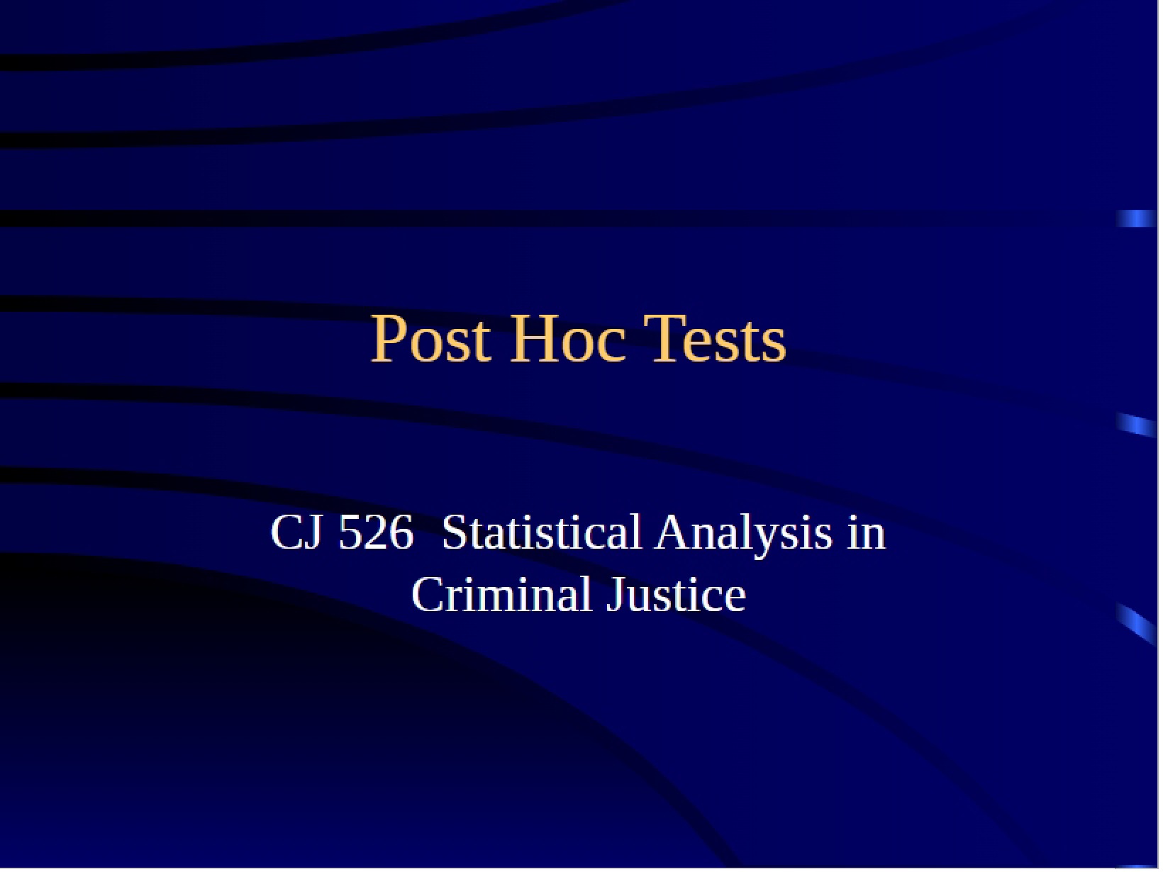 Tests Post Hoc