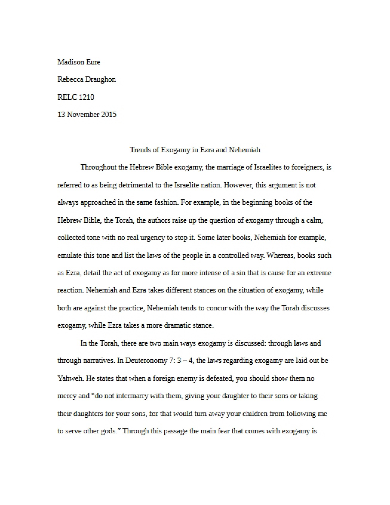 Ezra and Nehemiah Paper