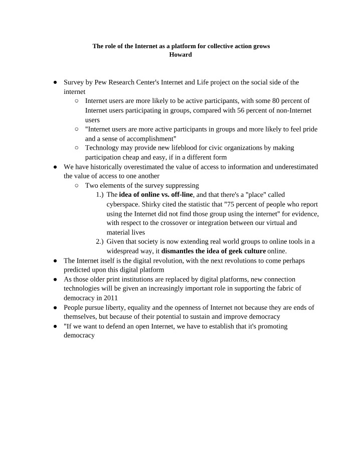 The Internet's Growing Role in Collective Action