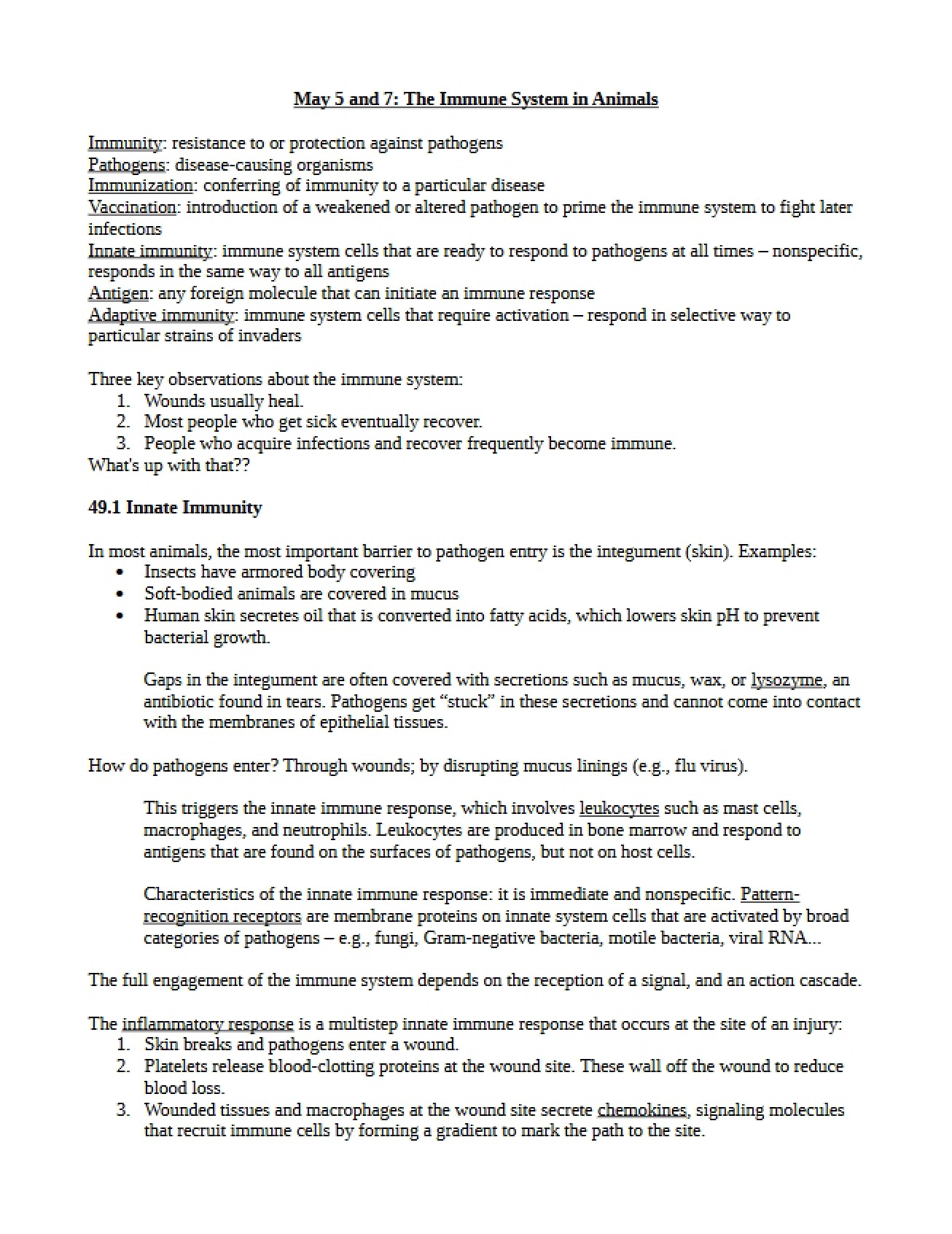 Overview of the Immune System in Animals