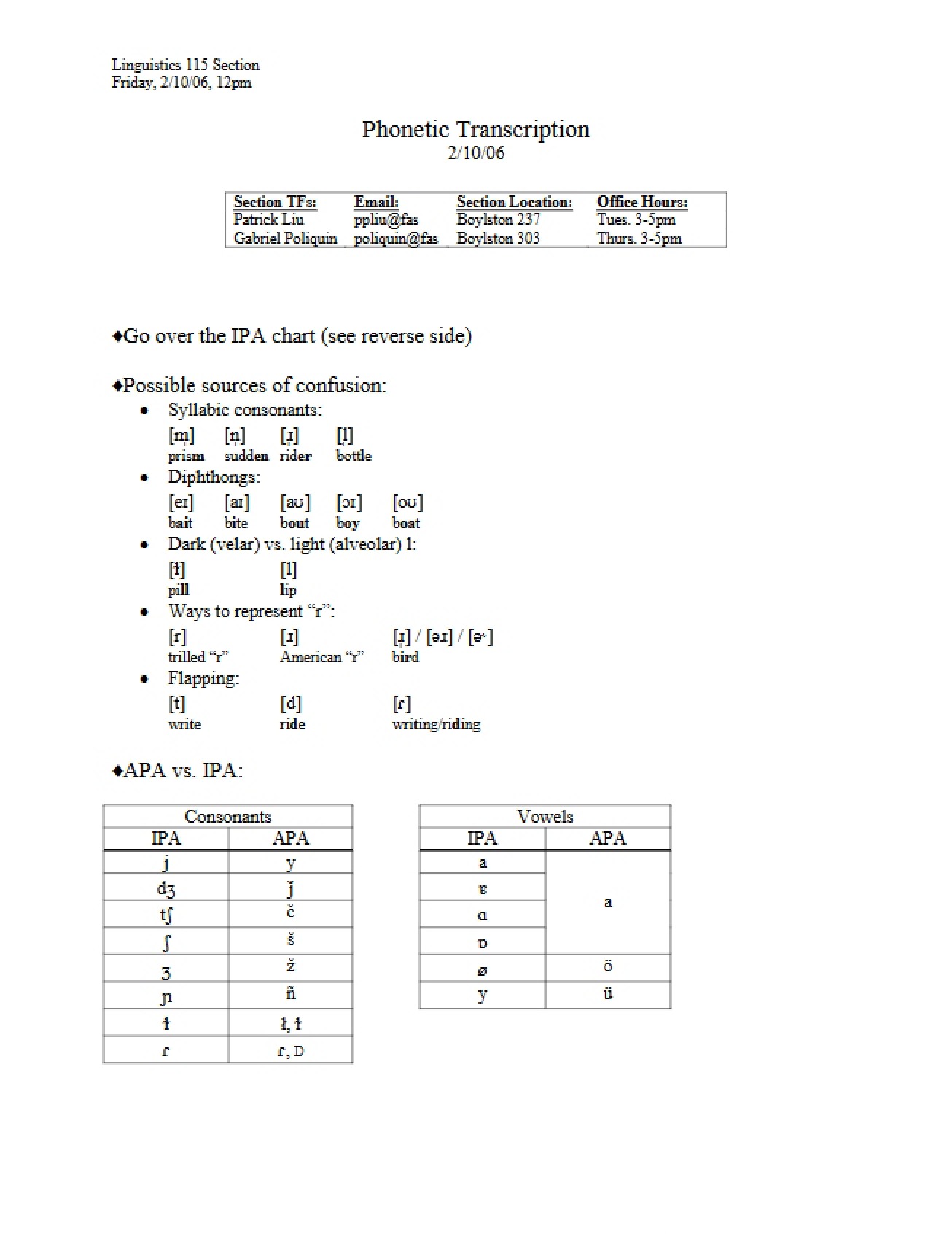 Phonetic Transcription Methods