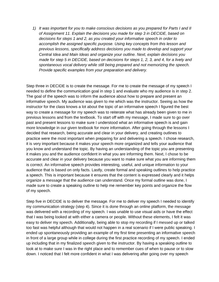 Crafting an Effective Informative Speech