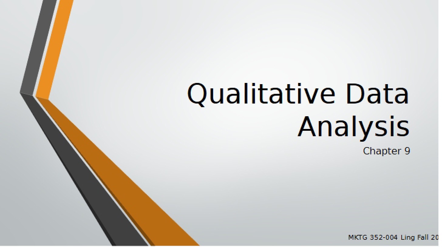 Analysis of Qualitative Data (Chapter 9)