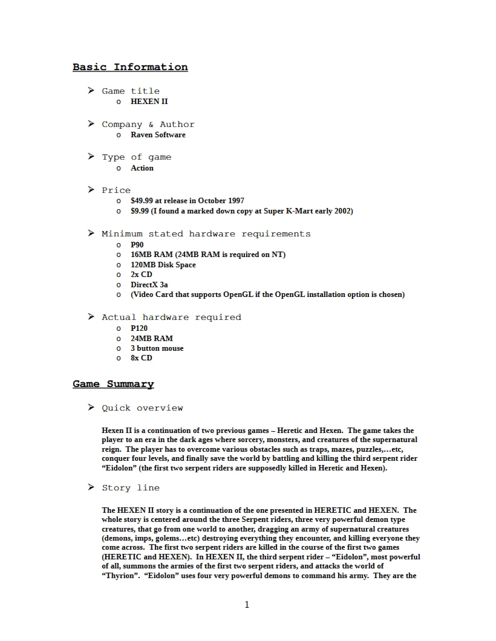 Guide for Coursework