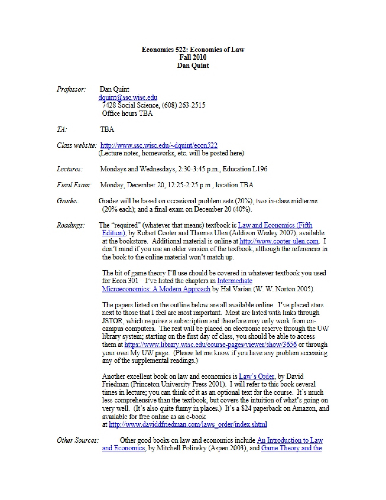 Course Outline