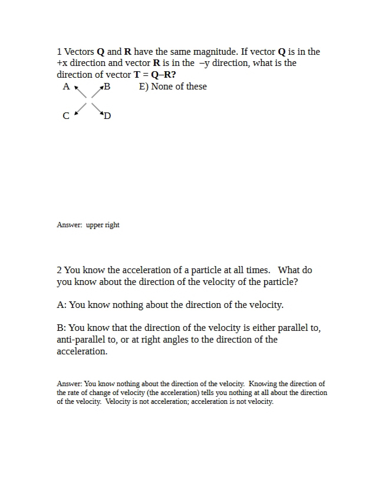 Questions (Sixth Instance)