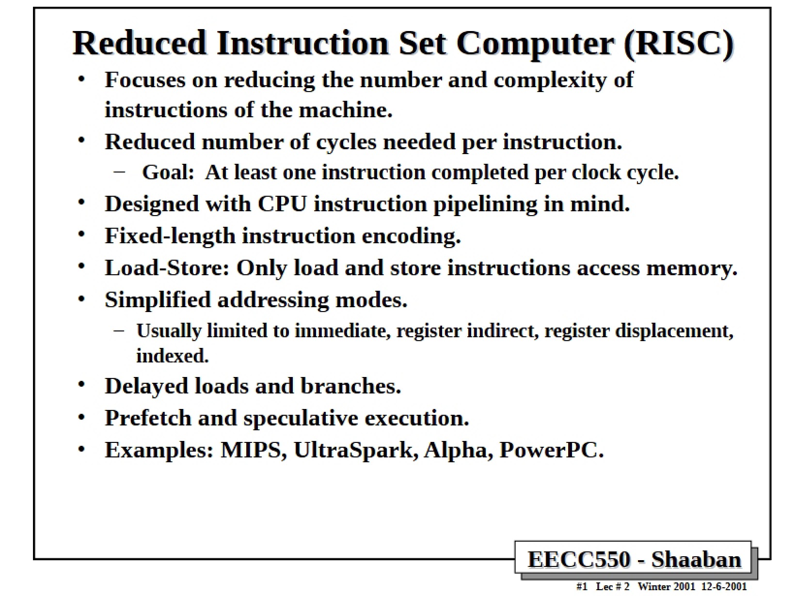 RISC Reduced Instruction Set Computing Concepts